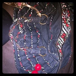 Betsy Johnson denim cherry print
